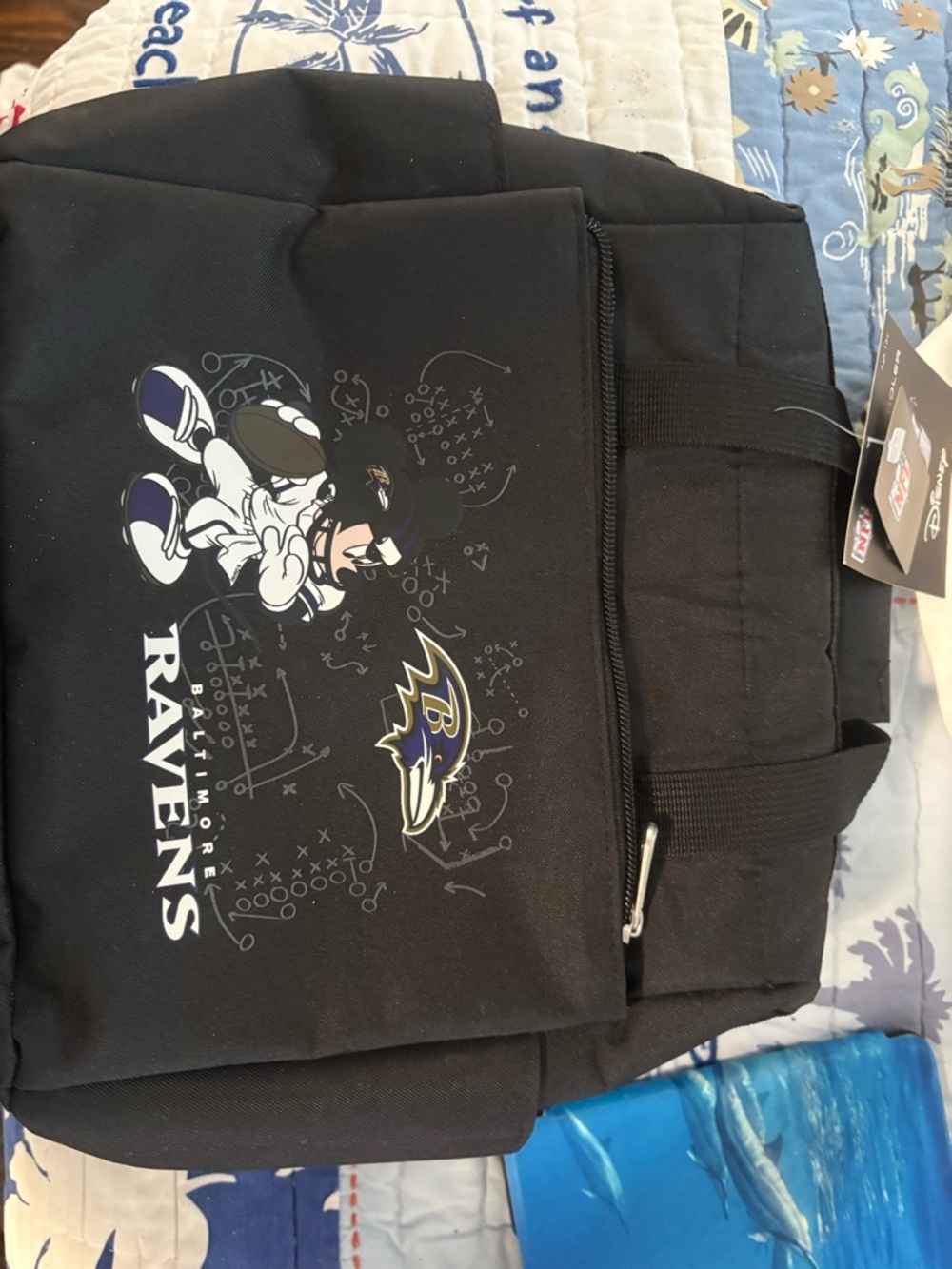 Baltimore Ravens Black Tote Bag with Mascot Graphic